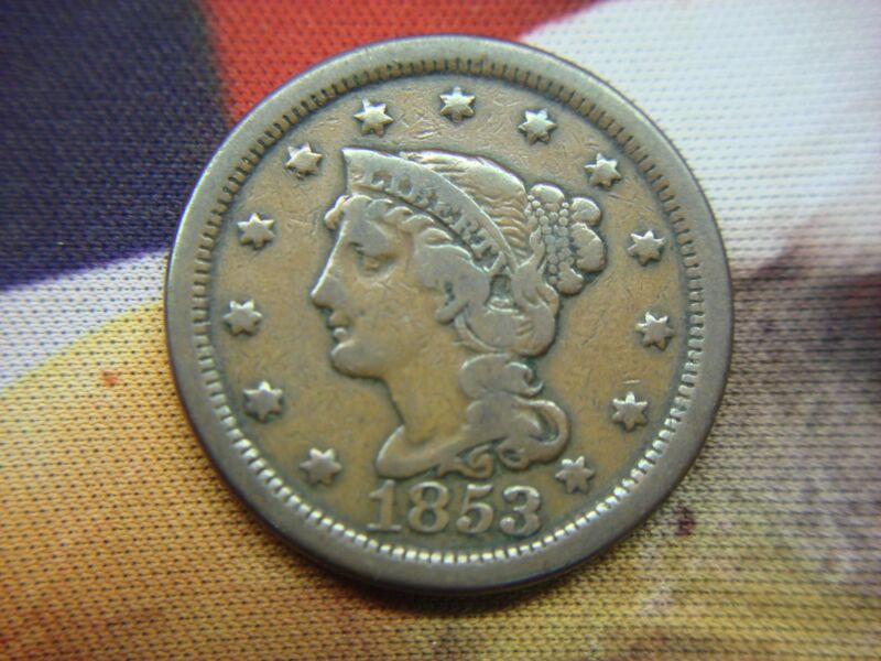 1853 U.S. Large Cent - Braided Hair Copper