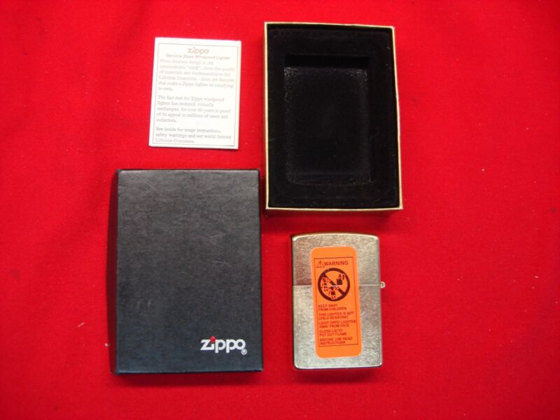 Vintage 2004 Zippo Eat Ride Sleep Lighter - Gold Finish, New in Box