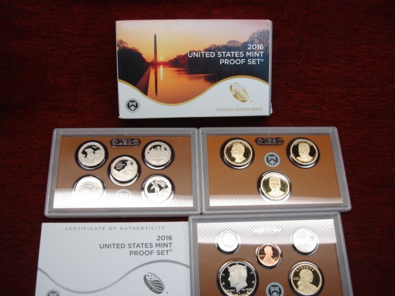 2016 U.S. Proof Set - Presidential Dollars & National Treasures Quarters (13-Piece)