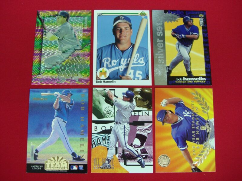 Lot of 6 Bob Hamelin baseball cards, 1994 Select Rookie Surge, Parallels, Inserts and Foils