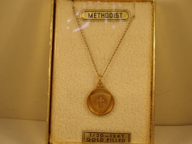 Vintage Theda Gold-Filled 'I Am A Methodist' Cross Necklace - 12K GF