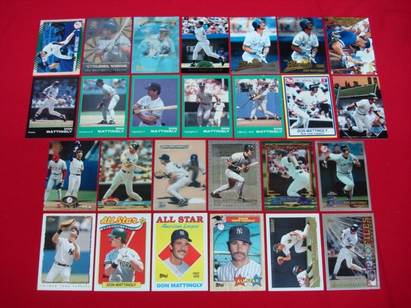 Don Mattingly baseball card lot, featuring parallels, inserts, foils, and premiums