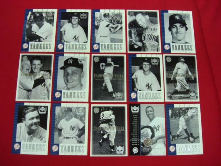 2000 Upper Deck Yankees Legends 15-Card Lot featuring Roger Maris, Mickey Mantle, and Babe Ruth