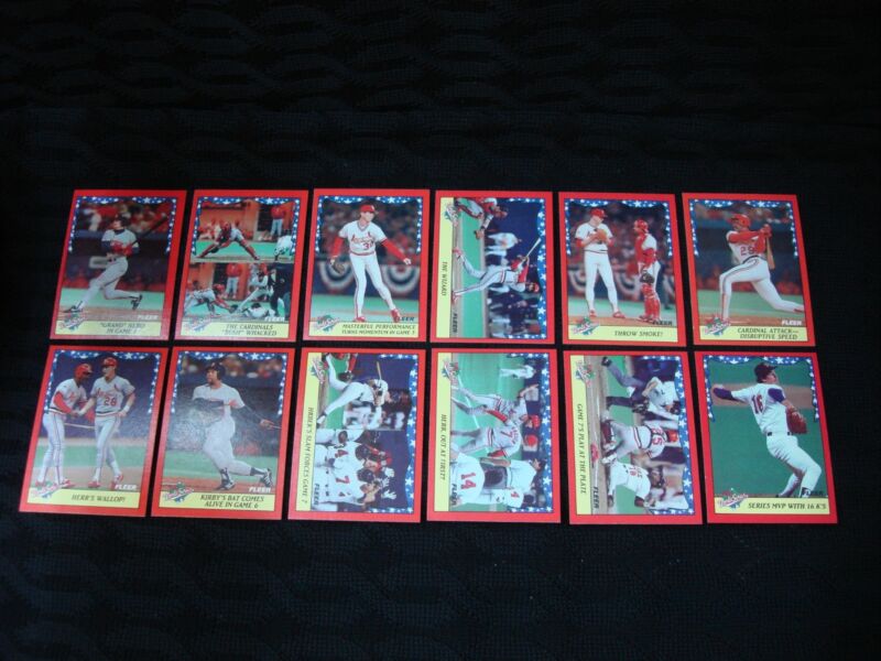 1988 Fleer World Series Complete 12-Card Insert Set in Original Snap Case