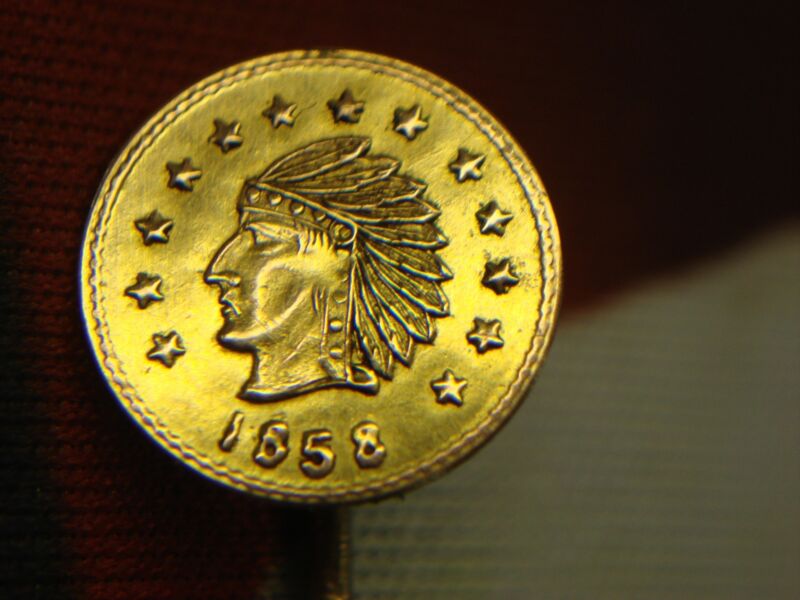 1858 California Gold Token Stick Pin