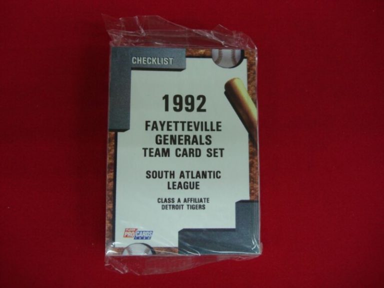 1992 Fleer ProCards Fayetteville Generals (Detroit Tigers) MiLB Team Set