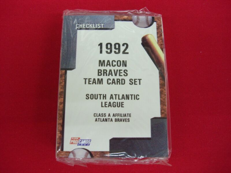 Factory sealed 1992 Fleer ProCards Macon Braves team set with Jason Schmidt