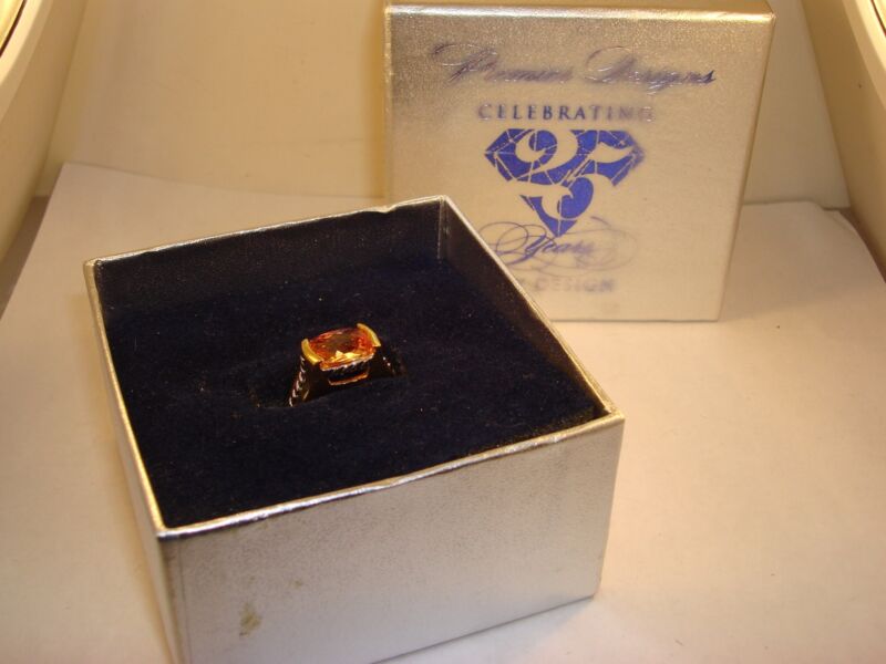 Premier Designs Gold & Silver Topaz CZ Ring (Size 6.5)