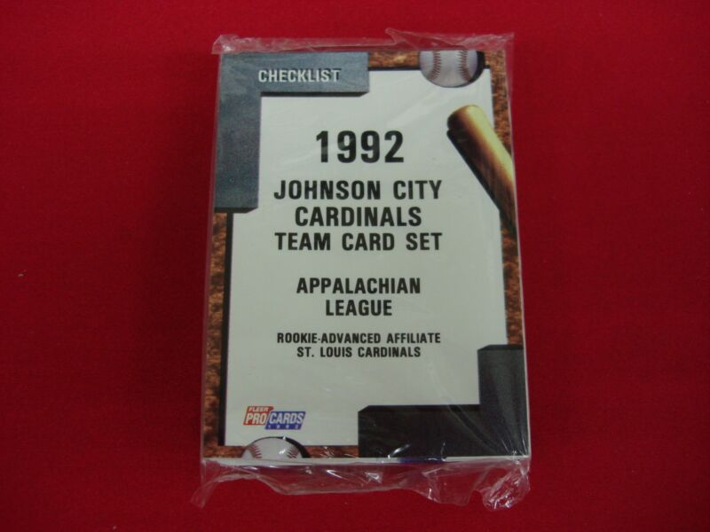Factory sealed 1992 Fleer ProCards MiLB Team Set of the Johnson City Cardinals