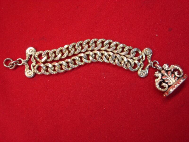 Antique gold filled pocket watch fob with wax seal