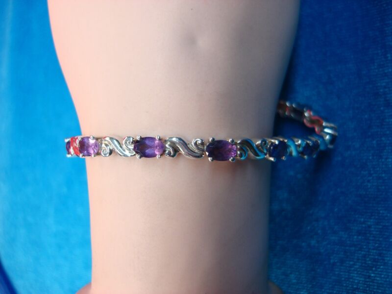 Amethyst Sterling Silver Bracelet