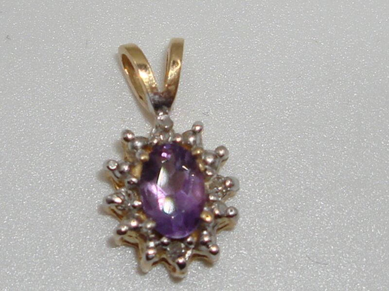 10K Gold Tanzanite & Diamond Accent Pendant - Oval Cut, 1/4 CTW