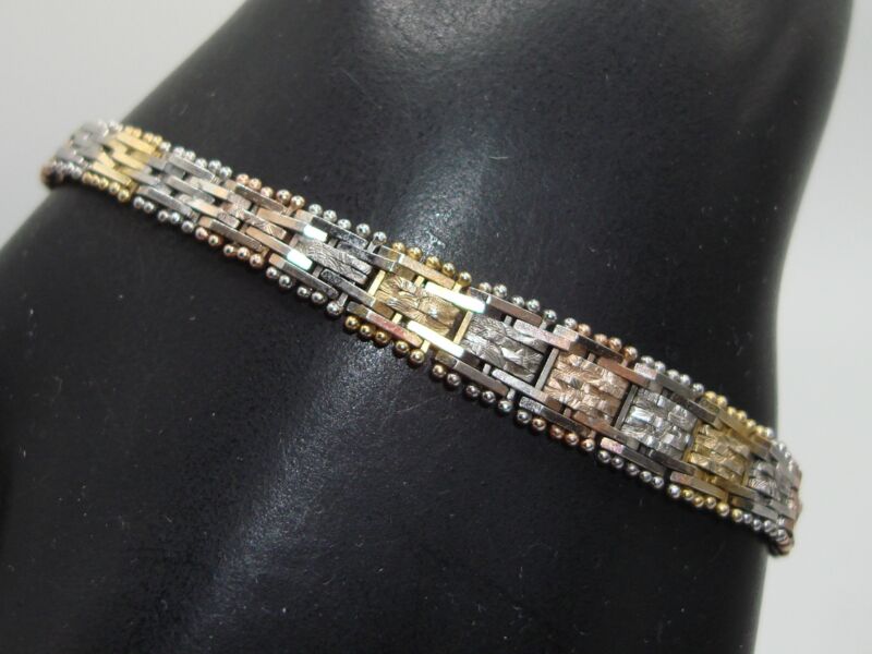 Authentic Italian vermeil sterling silver woven bracelet