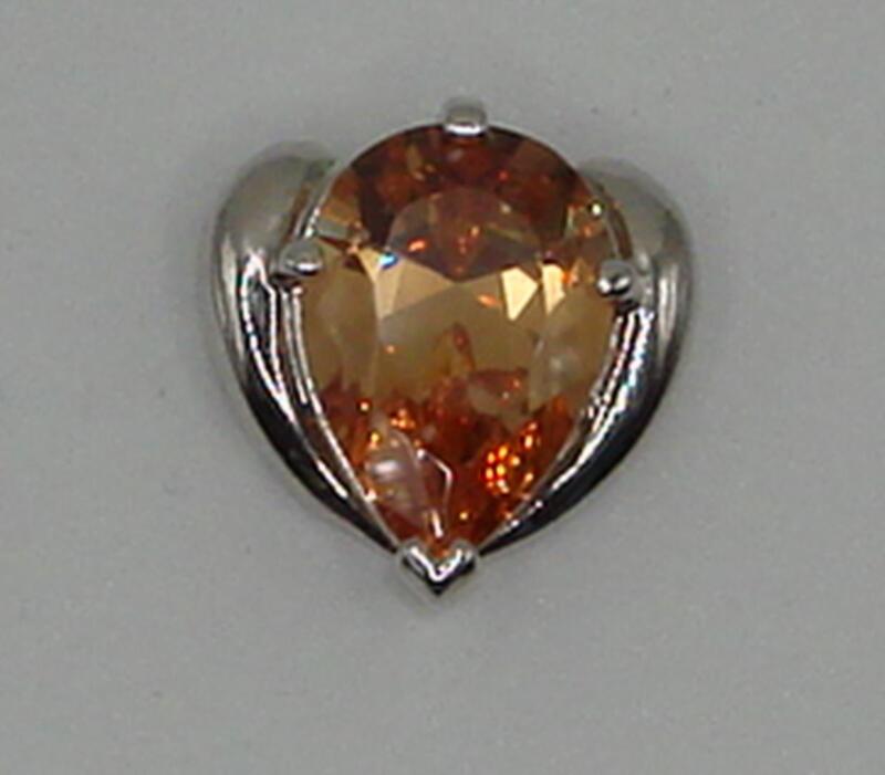 Sterling silver pear-shaped cubic zirconia pendant