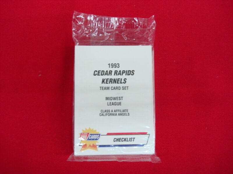 1993 Fleer Procards Minor League Baseball Team Set featuring the Cedar Rapids Kernels, affiliate of the California Angels.