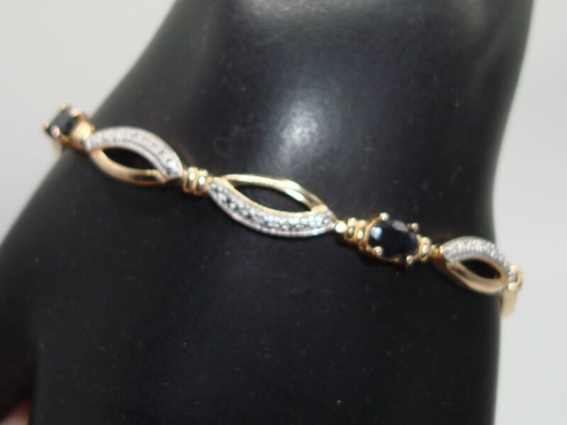 DL Vermeil Sterling Silver Topaz & Diamond Accent Bracelet | 2ctw
