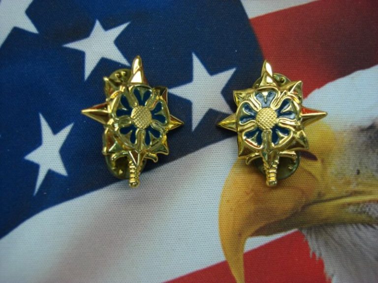 Vintage US Army Intelligence Lapel Pins, Gold-Plated