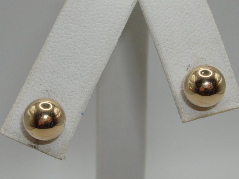 14K solid gold ball stud earrings