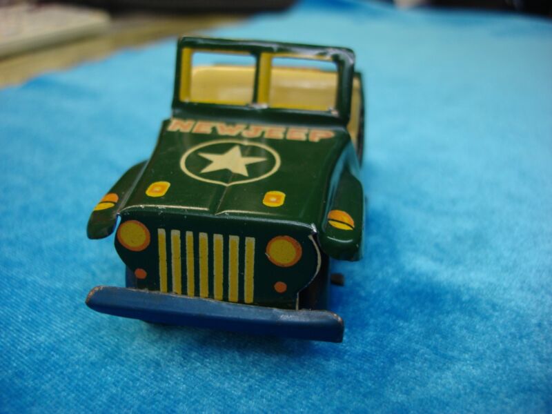 Vintage US Army Jeep Friction Car Tin Toy - Excellent Condition