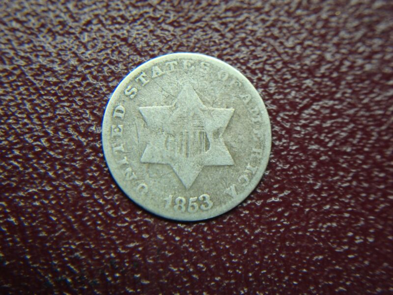 1853 Three Cent Silver Piece