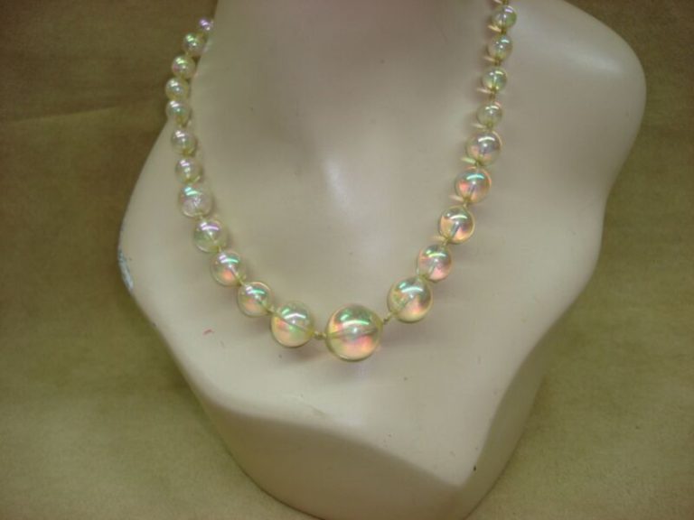 Vintage Rainbow Bubble Bead Necklace