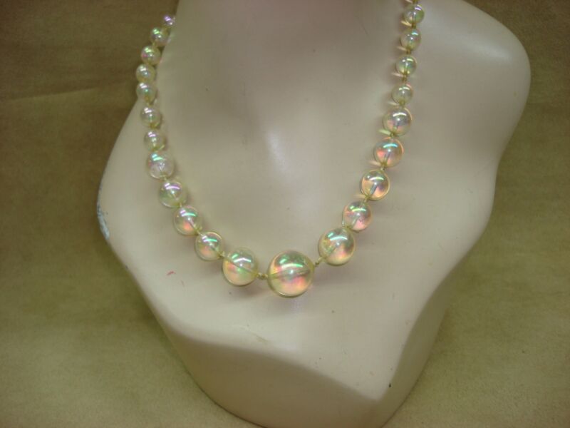 Vintage Rainbow Bubble Bead Necklace
