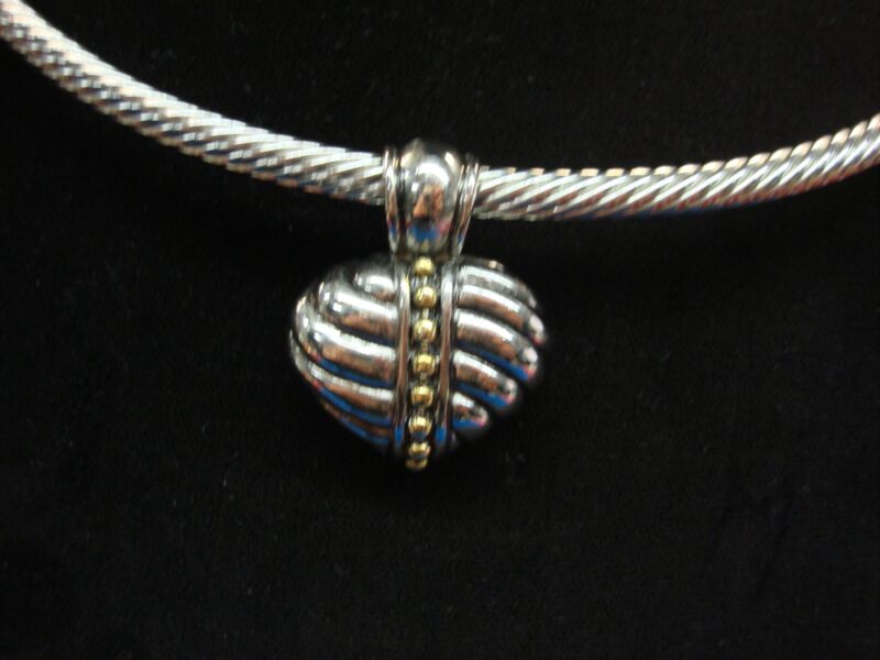 PARK LANE Silver & Gold Tone Cable Necklace Set with Heart Pendant