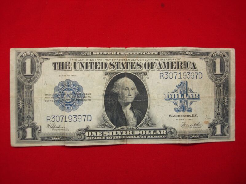 1923 Large Size $1 Silver Certificate featuring the signatures of Spelman & White