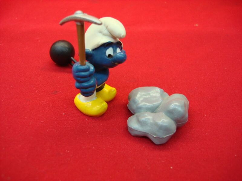 Vintage 1977 Schleich Smurf with ball and chain figurine