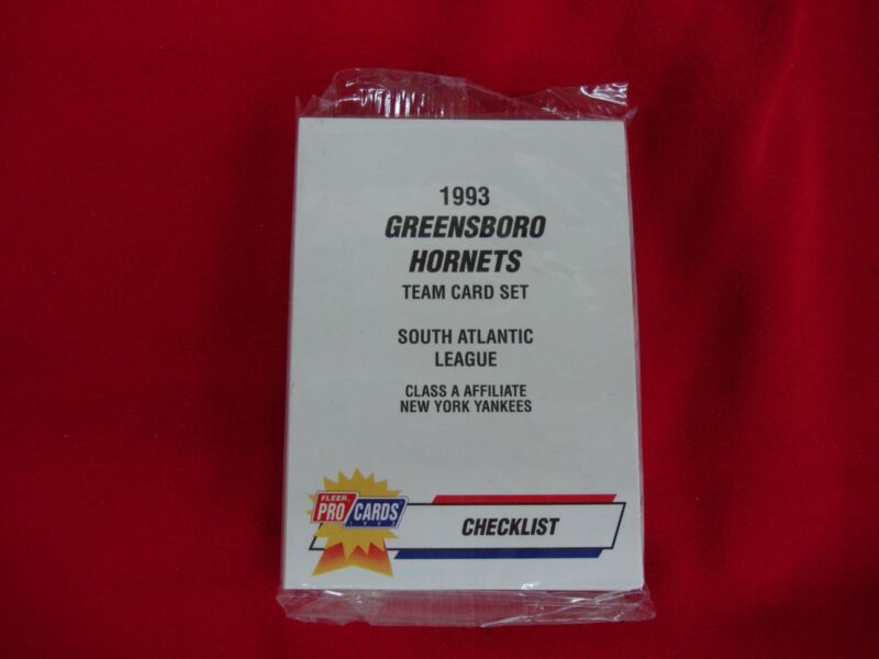 Factory sealed 1993 Fleer ProCards Greensboro Hornets Minor League Baseball Team Set with Derek Jeter rookie card.