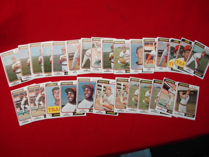 Vintage 1974 Topps Houston Astros baseball cards