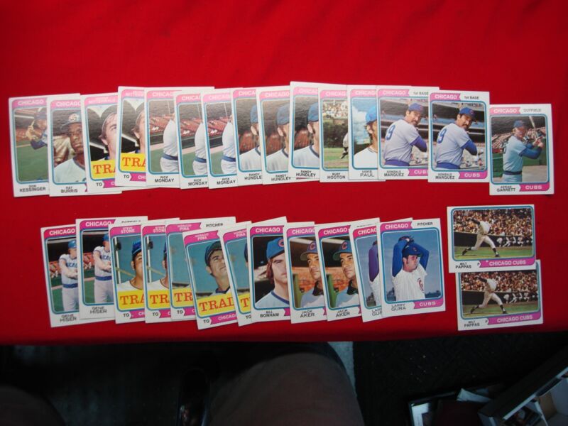 Vintage 1974 Topps Chicago Cubs baseball cards