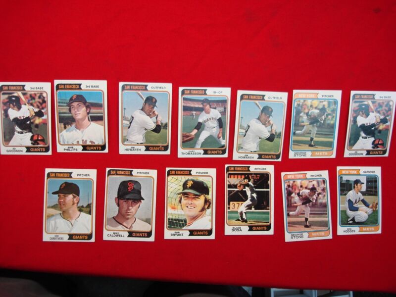 1974 Topps San Francisco Giants baseball card lot of 13