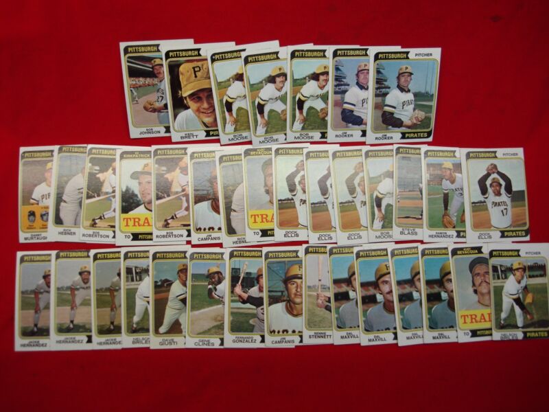 1974 Topps Pittsburgh Pirates Baseball Card Lot