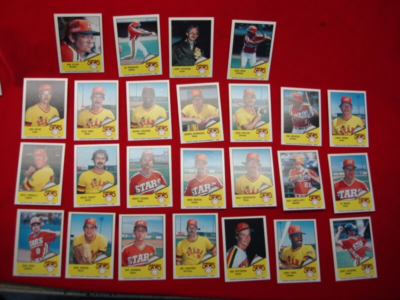 1984 Las Vegas Stars minor league baseball card set, complete with 2 John Kruk cards