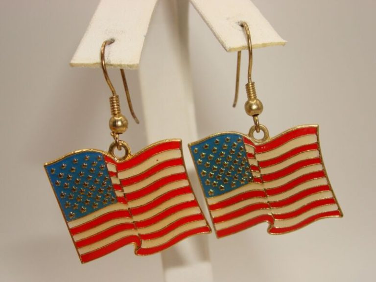 Vintage American Flag Earrings