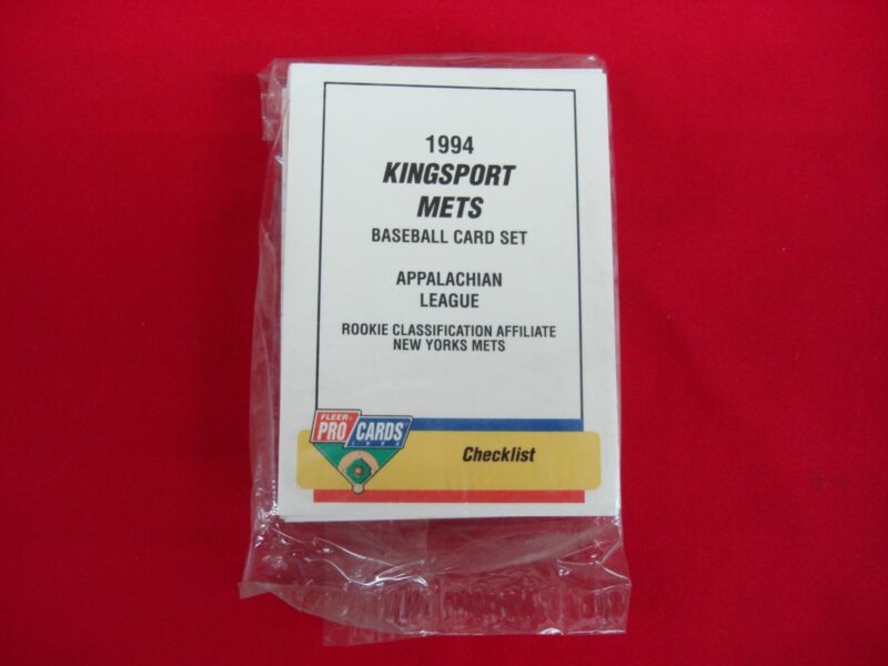 Sealed factory box of 1994 Fleer Procards Kingsport Mets MiLB Team Set, including Terence Long