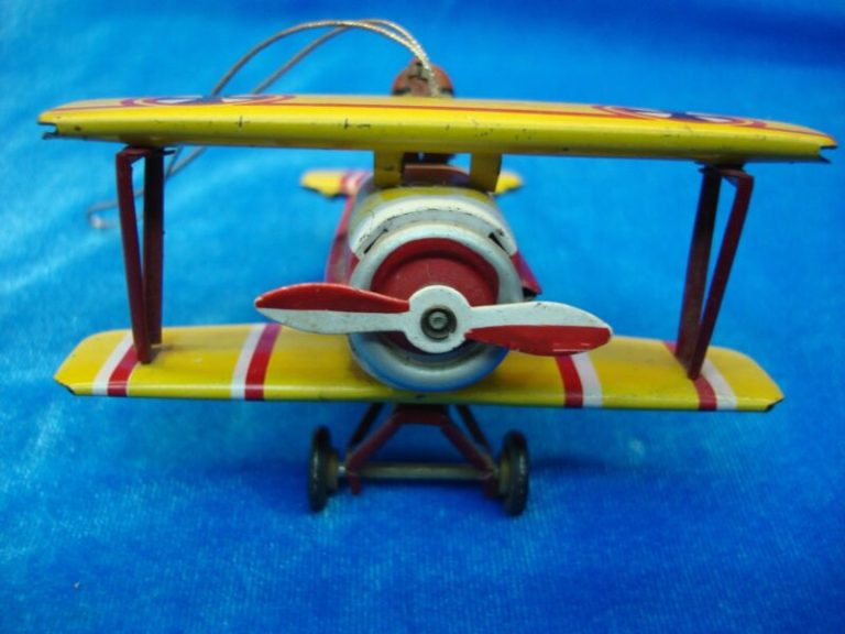 Vintage Schylling German Bi-Plane Tin Ornament - 1995