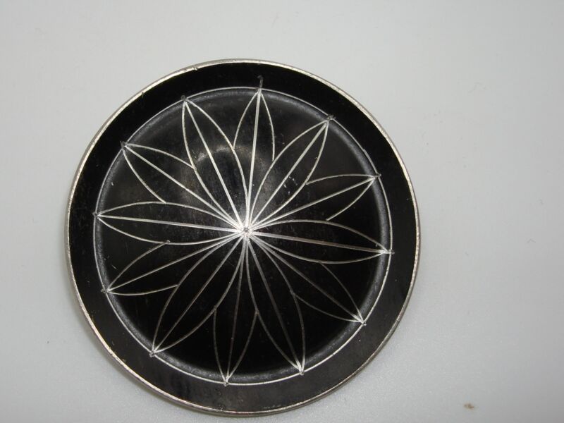Vintage George Jensen Enamel & Pewter Brooch, Mid-Century Design #183