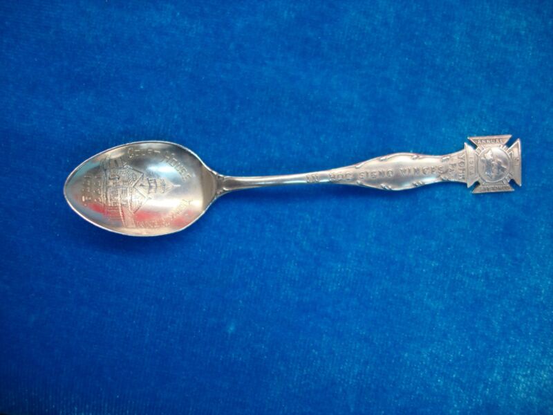 Vintage sterling silver Knights Templar spoon commemorating the 1904 York Commandery Conclave
