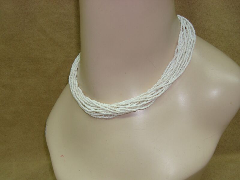 Vintage 14 Strand Seed Pearl Choker Necklace