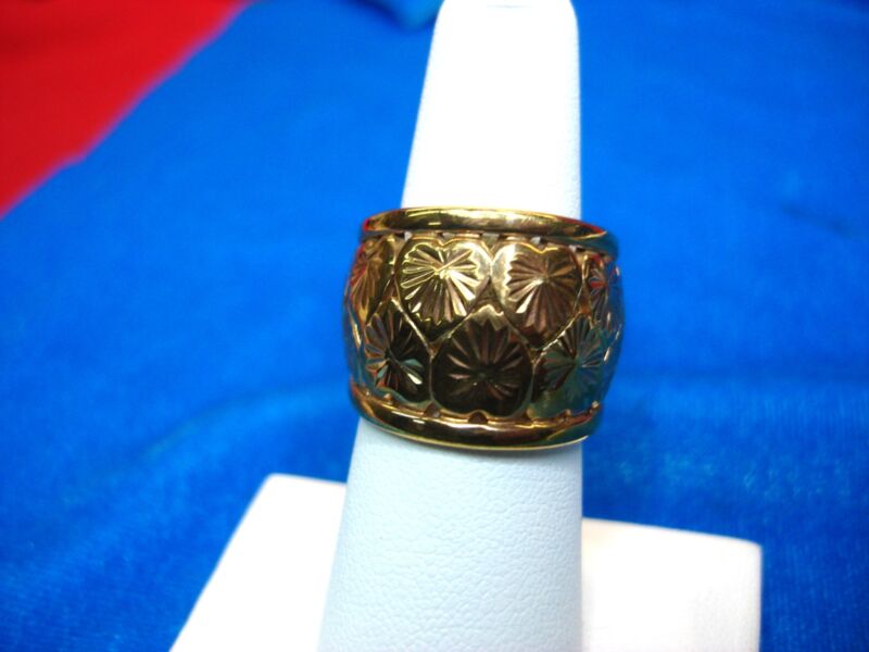 Sterling silver starburst hearts ring, size 7