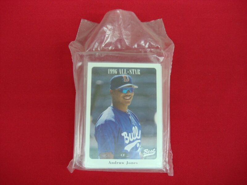 1996 Carolina League All-Star Baseball Card Set with Random B1-B10 Insert featuring Andruw Jones, Miguel Tejada, and Sean Casey