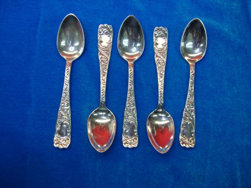 Vintage Rogers & Hamilton Monarch Pattern Demitasse Spoons (5-Piece Set)