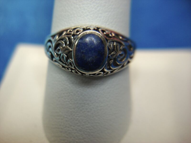 Vintage sterling silver lapis ring, size 10
