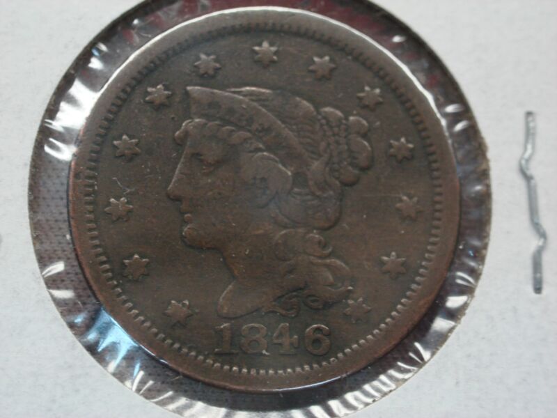 1846 Small Date US Large Cent - Original Copper Coin