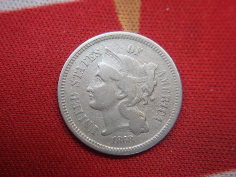 1868 US Three Cent Nickel Coin