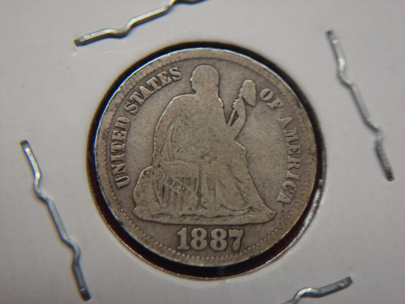1887-S Seated Dime Variety 4 - Full Rim Obverse (Circulated)