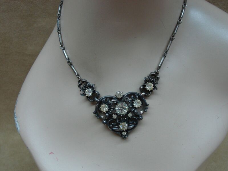 Vintage Coro Edwardian Rhinestone Choker Necklace