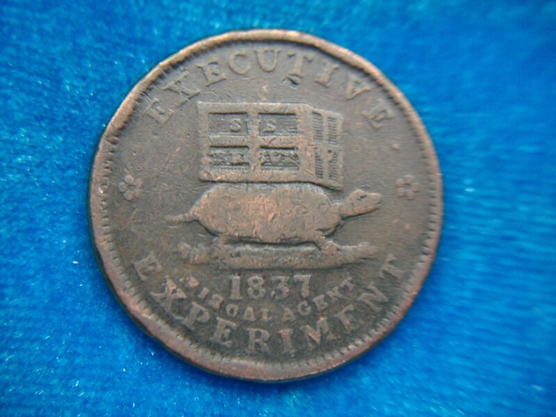 1837 Copper Hard Times Token - Turtle & Mule Design